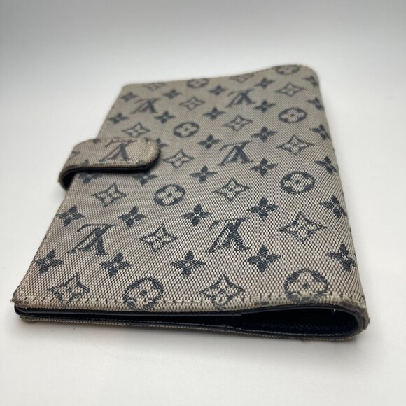 Louis Vuitton Vintage Mini Lin PM Passport Agenda Cover - Navy - Preowned - Picture 6 of 11